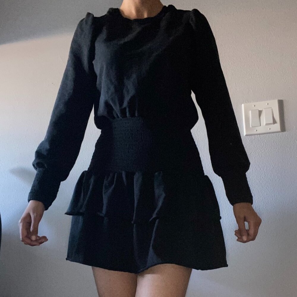 Long Sleeve Black Dress - Anthropologie / Size Small